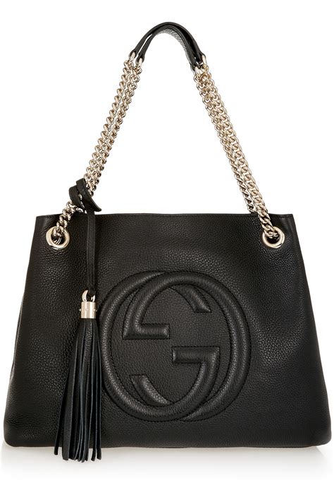 gucci soho medium black|Gucci soho shoulder bag black.